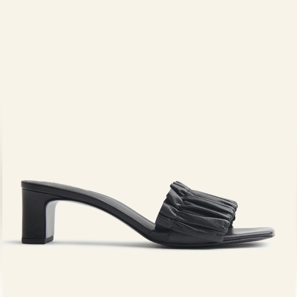 Reformation Shereen Ruched Block Heel Mule